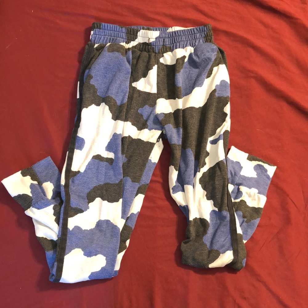 Cute black, blue, and white Camo joggers